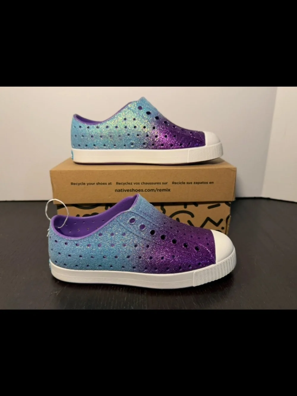 Native Jefferson Bling Slip On Shoes Glittered Starfish Little Kids/Toddler C13